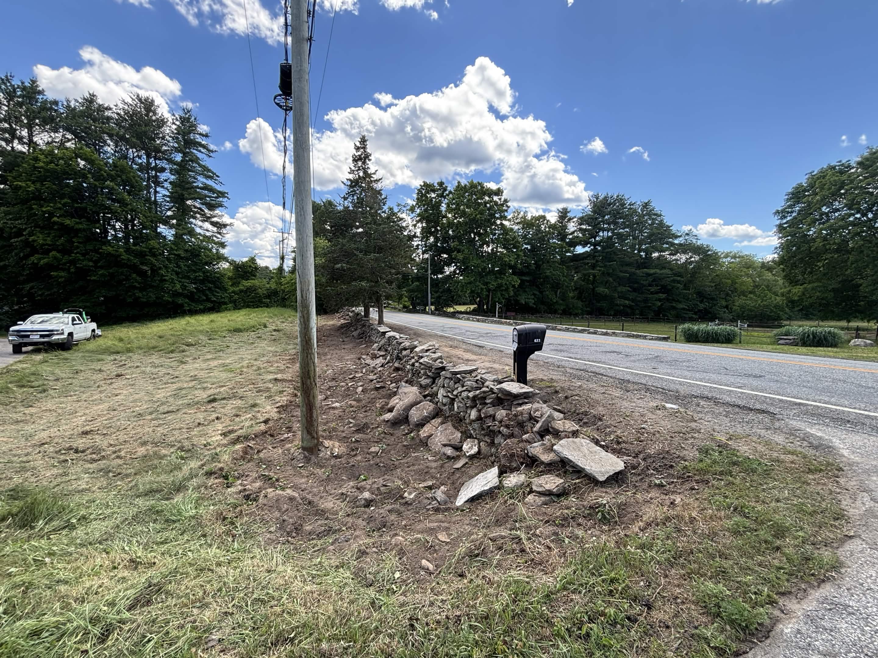 Open clean property after complete brush clearance in Putnam, CT
